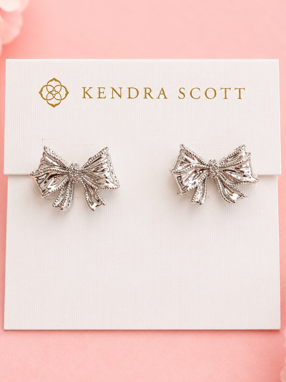 Kendra Scott x LoveShackFancy Silver Bow Stud Earrings